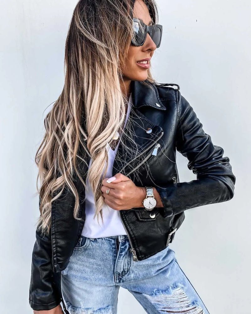 Maxine Women's Leather Jacket – Fitted Genuine Leather Jacket for Chic Outfits