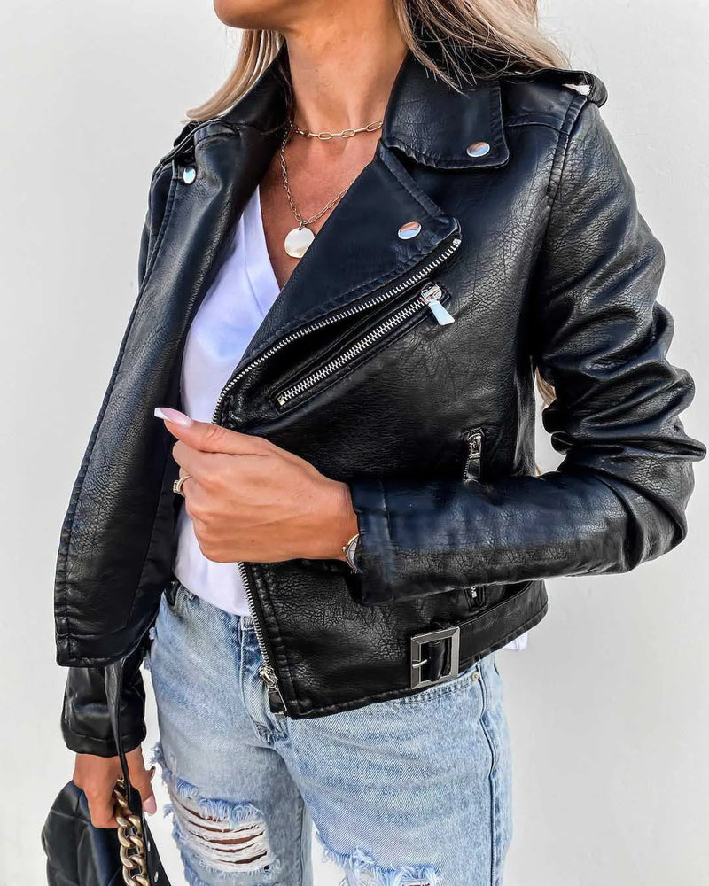 Maxine Women's Leather Jacket – Fitted Genuine Leather Jacket for Chic Outfits