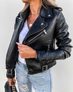 Maxine Women's Leather Jacket – Fitted Genuine Leather Jacket for Chic Outfits