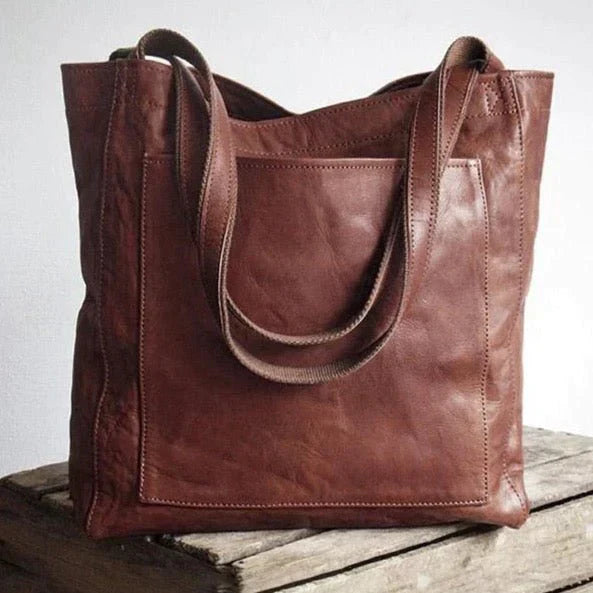 Noelle Women's Leather Tote Bag – Spacious Zip Shoulder Work Travel Bag