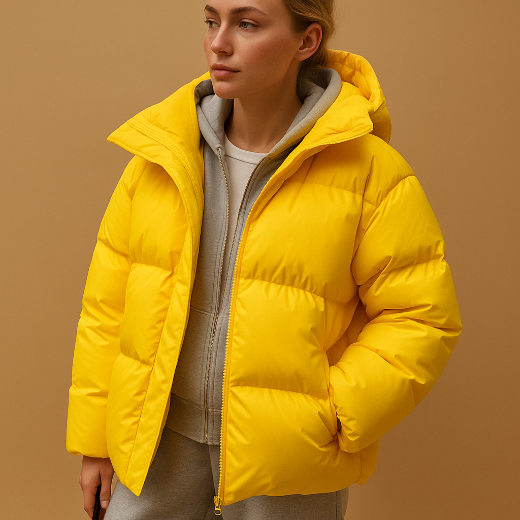 Delaney Women’s Oversized Puffer Jacket – Water-Resistant Hooded Winter Coat
