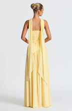 Victoria Women’s Evening Dress – Strapless Maxi Gown with High Slit & Two-Tone Design