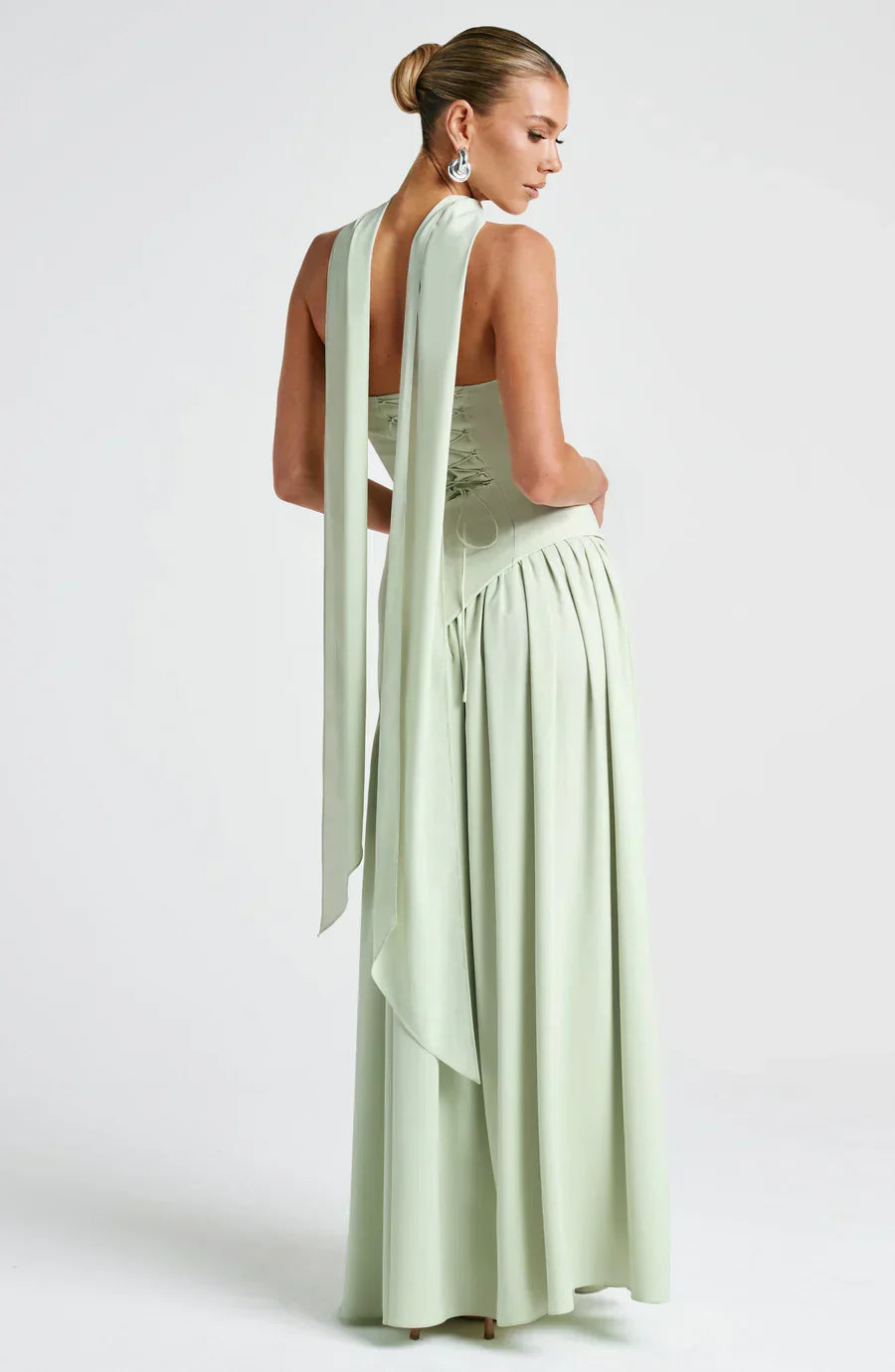 Victoria Women’s Evening Dress – Strapless Maxi Gown with High Slit & Two-Tone Design