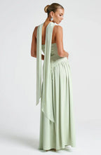 Victoria Women’s Evening Dress – Strapless Maxi Gown with High Slit & Two-Tone Design