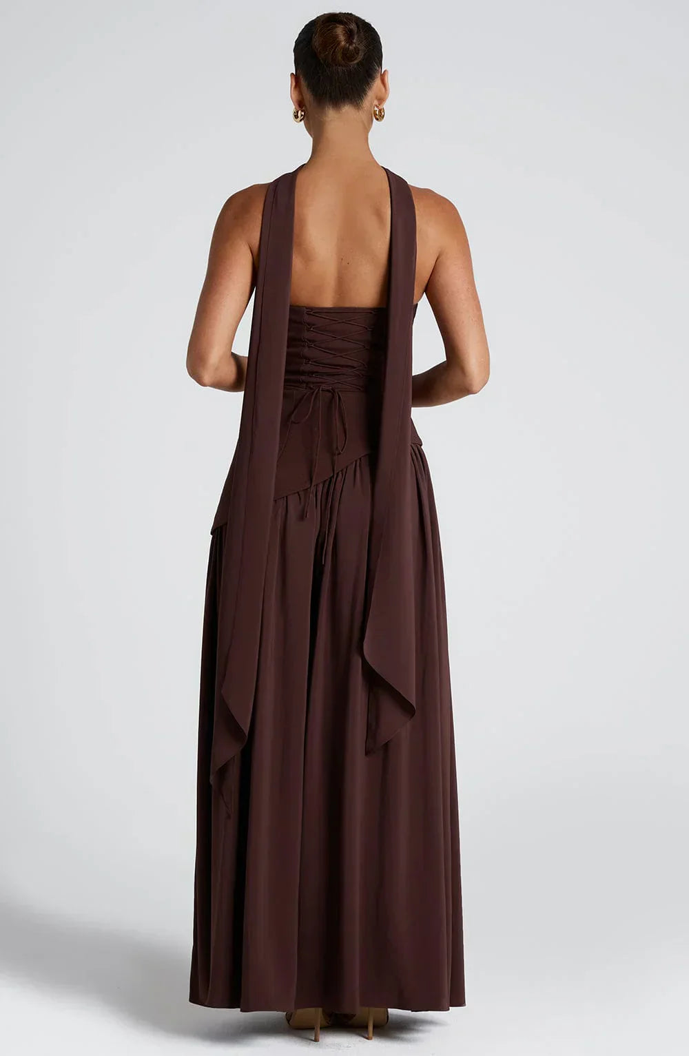Victoria Women’s Evening Dress – Strapless Maxi Gown with High Slit & Two-Tone Design