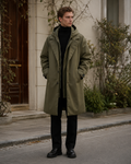 Kennington Men's Trench Coat – Long Straight Coat with Removable Hood