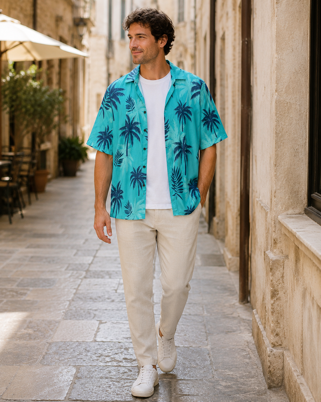 Ethan Men’s Hawaiian Shirt – Short Sleeve Tropical Button Down Vacation Shirt