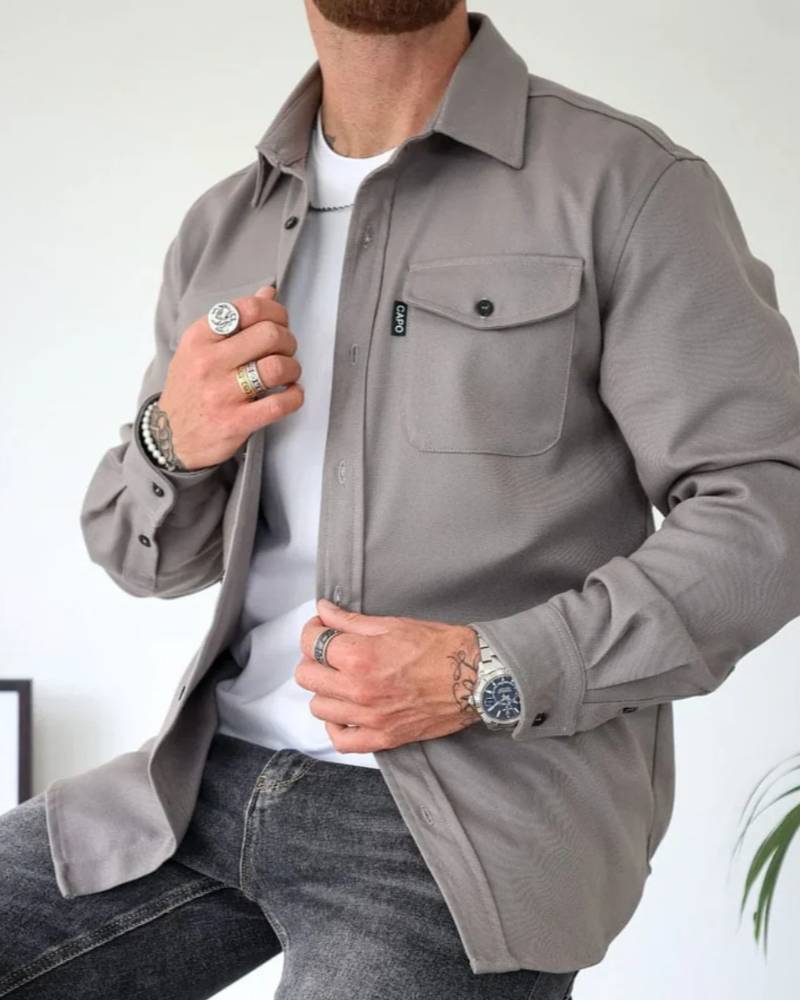 Noah Men's Overshirt Jacket – Casual Button Up Shirt Jacket with Chest Pockets