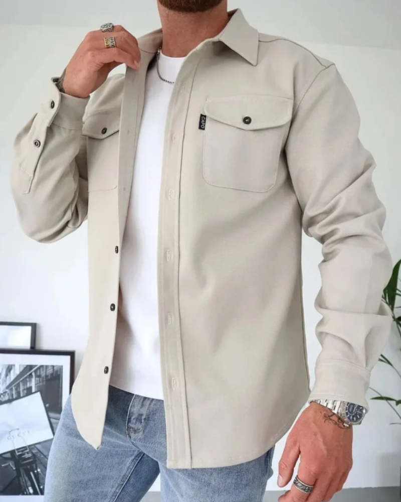 Noah Men's Overshirt Jacket – Casual Button Up Shirt Jacket with Chest Pockets