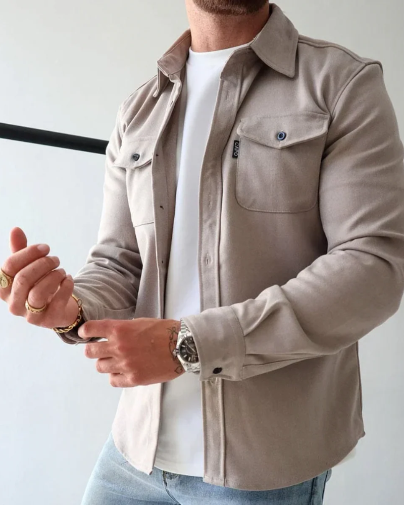 Noah Men's Overshirt Jacket – Casual Button Up Shirt Jacket with Chest Pockets