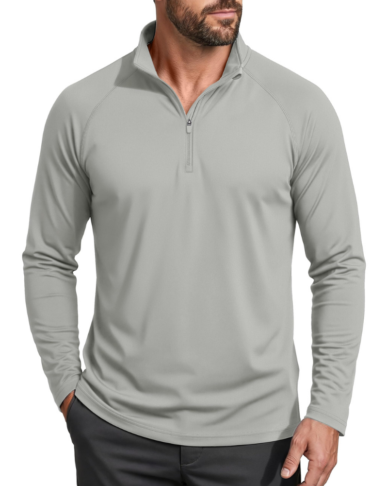 Wesley Men’s Quarter-Zip Sun Shirt – UPF 50+, Moisture-Wicking & Long Sleeves