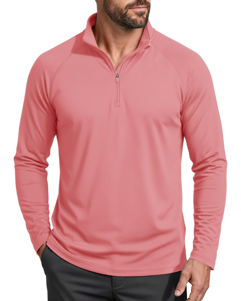Wesley Men’s Quarter-Zip Sun Shirt – UPF 50+, Moisture-Wicking & Long Sleeves