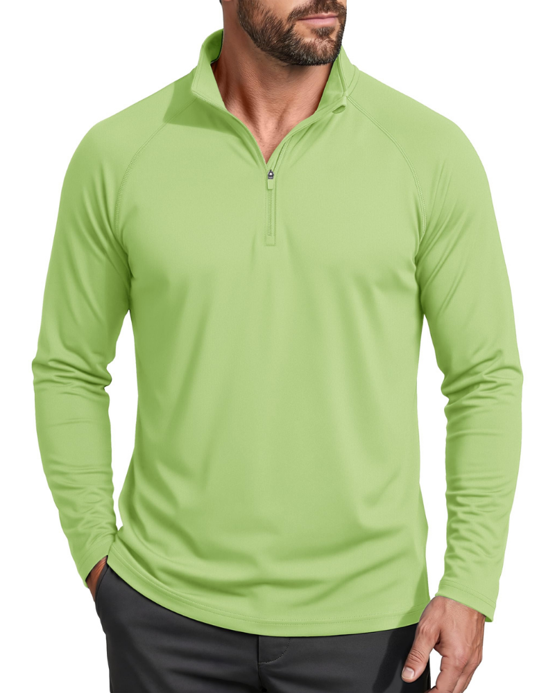 Wesley Men’s Quarter-Zip Sun Shirt – UPF 50+, Moisture-Wicking & Long Sleeves