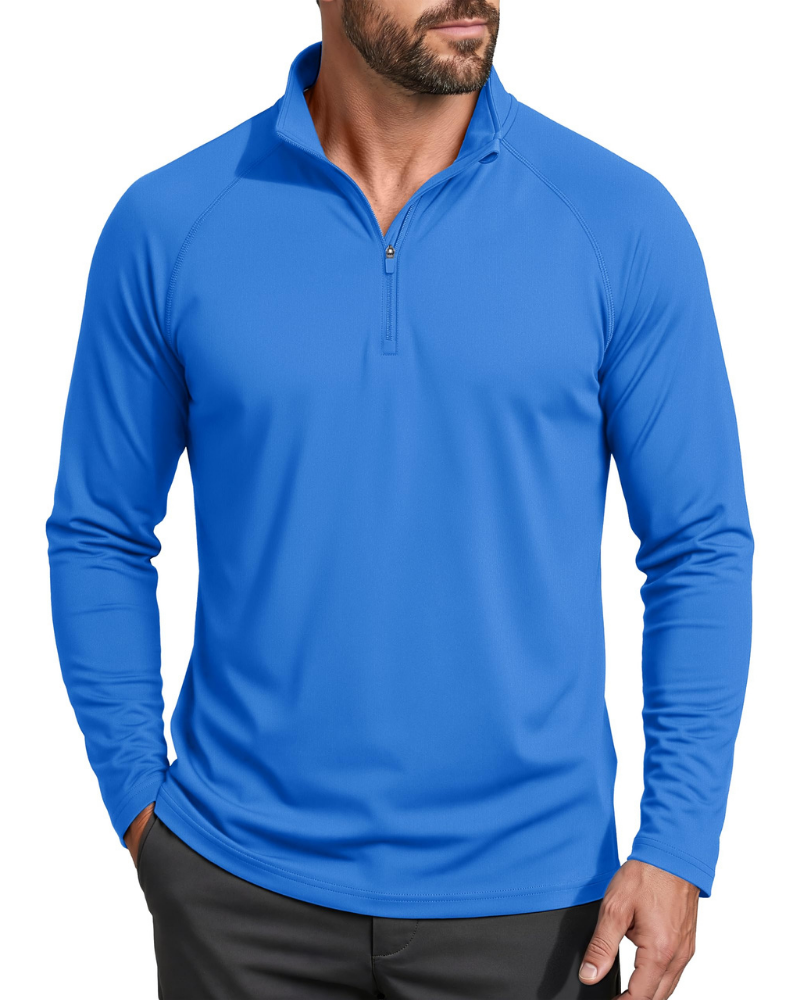 Wesley Men’s Quarter-Zip Sun Shirt – UPF 50+, Moisture-Wicking & Long Sleeves