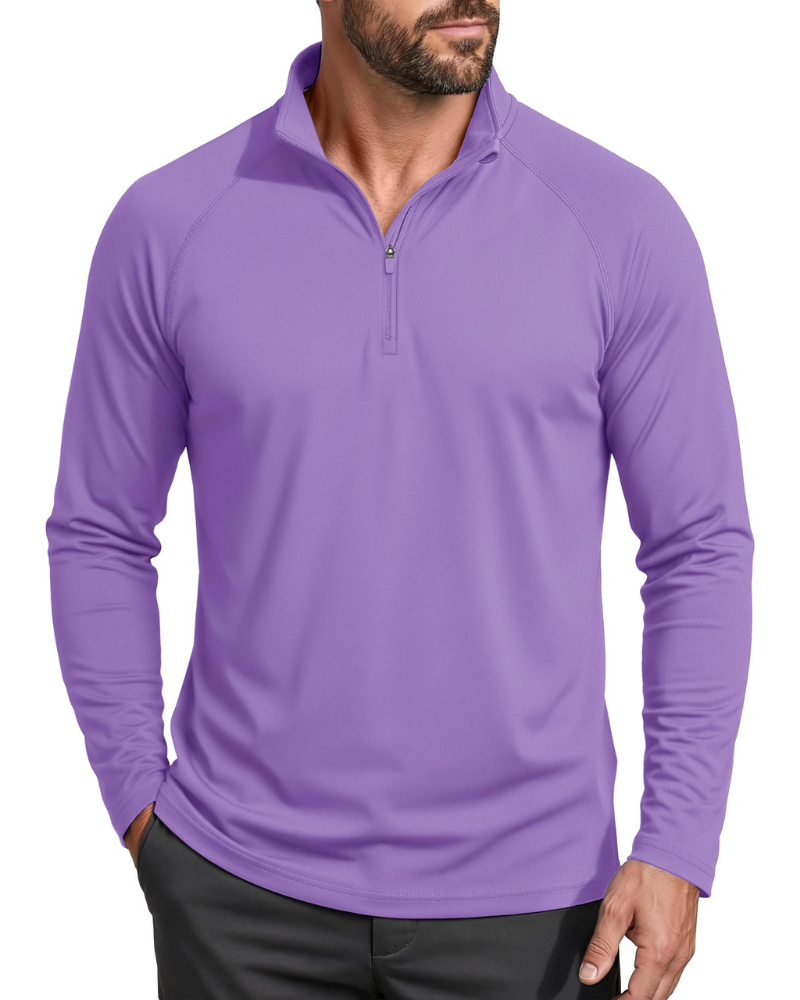 Wesley Men’s Quarter-Zip Sun Shirt – UPF 50+, Moisture-Wicking & Long Sleeves