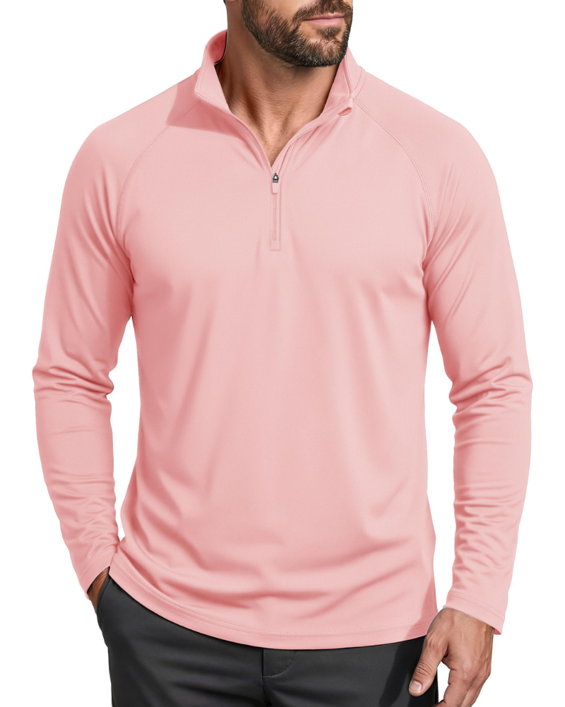 Wesley Men’s Quarter-Zip Sun Shirt – UPF 50+, Moisture-Wicking & Long Sleeves