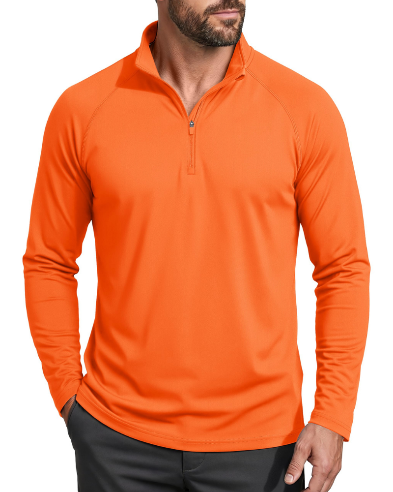 Wesley Men’s Quarter-Zip Sun Shirt – UPF 50+, Moisture-Wicking & Long Sleeves
