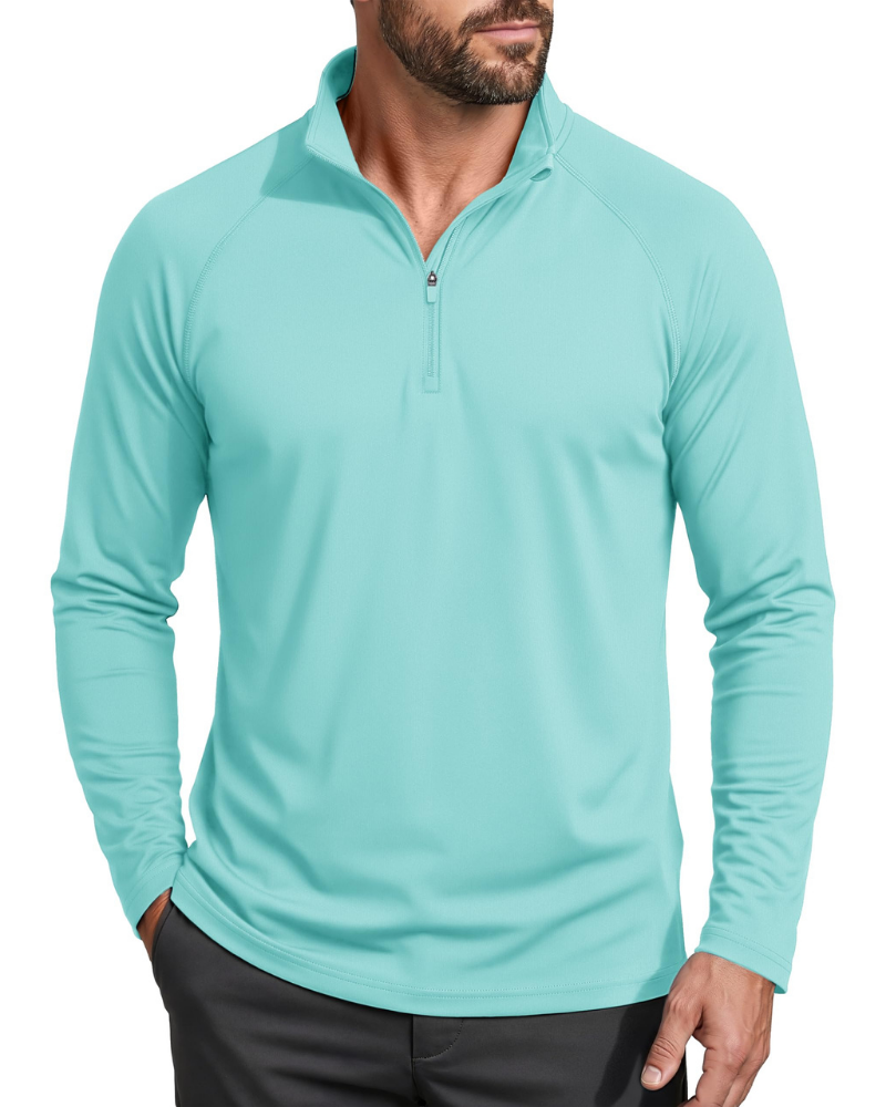 Wesley Men’s Quarter-Zip Sun Shirt – UPF 50+, Moisture-Wicking & Long Sleeves