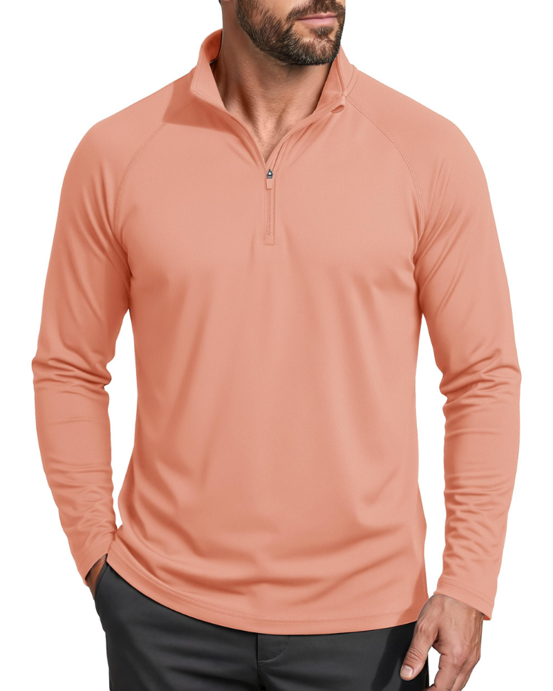 Wesley Men’s Quarter-Zip Sun Shirt – UPF 50+, Moisture-Wicking & Long Sleeves