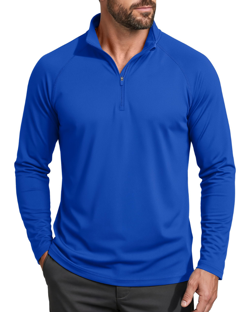 Wesley Men’s Quarter-Zip Sun Shirt – UPF 50+, Moisture-Wicking & Long Sleeves