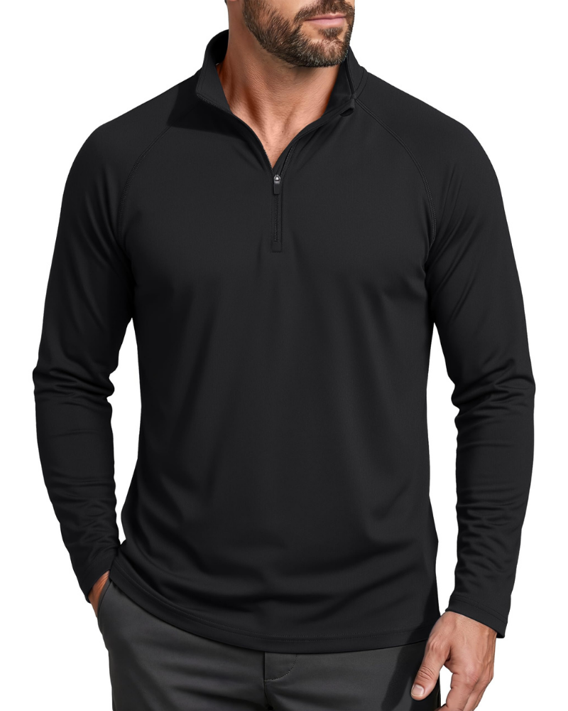 Wesley Men’s Quarter-Zip Sun Shirt – UPF 50+, Moisture-Wicking & Long Sleeves