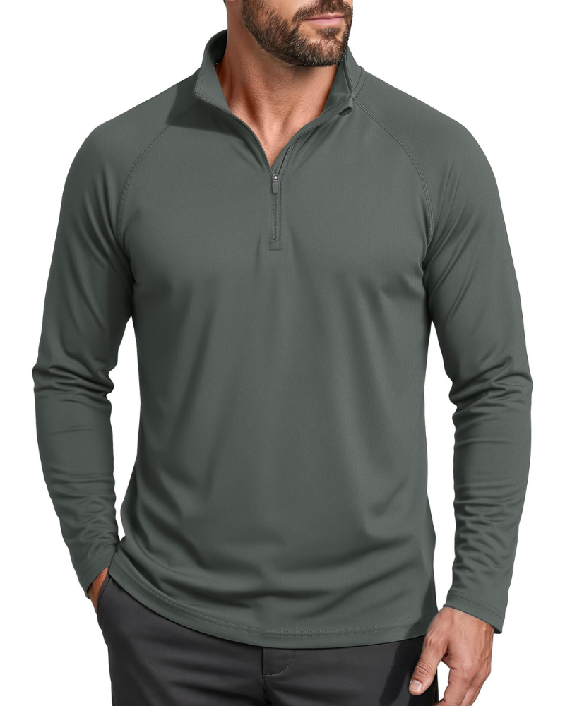 Wesley Men’s Quarter-Zip Sun Shirt – UPF 50+, Moisture-Wicking & Long Sleeves