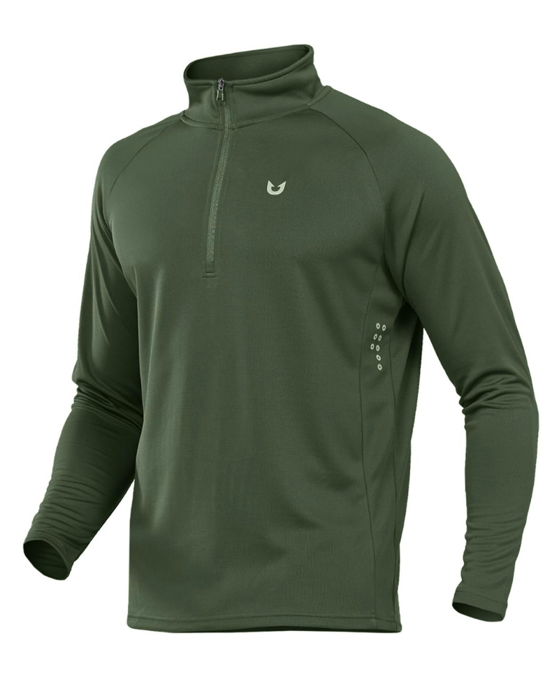 Griffin Men’s Quarter-Zip Running Shirt – Quick-Dry, Reflective & Moisture-Wicking