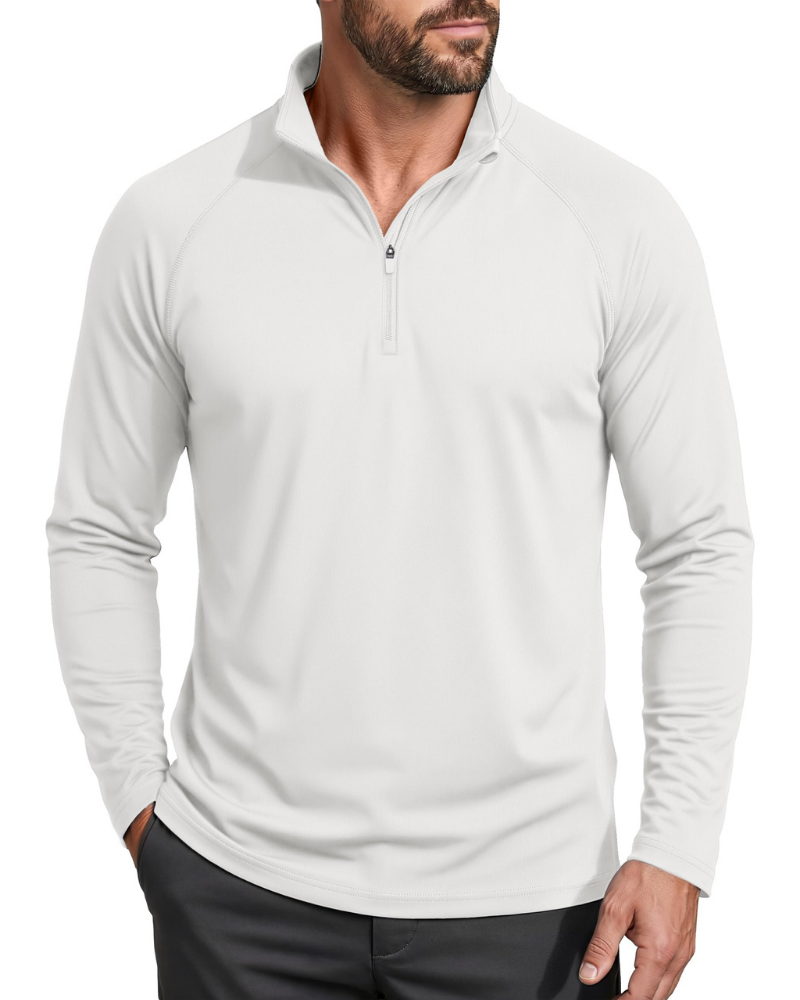 Wesley Men’s Quarter-Zip Sun Shirt – UPF 50+, Moisture-Wicking & Long Sleeves