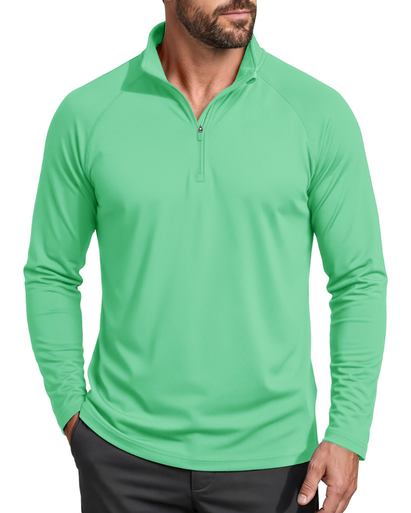 Wesley Men’s Quarter-Zip Sun Shirt – UPF 50+, Moisture-Wicking & Long Sleeves