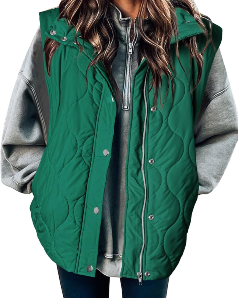 Natalie Women’s Cropped Puffer Vest – Lightweight Quilted Layer with Pockets