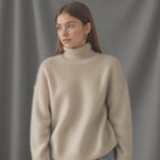 Sydney Women's Cashmere Turtleneck Sweater – Oversized Soft Winter Pullover