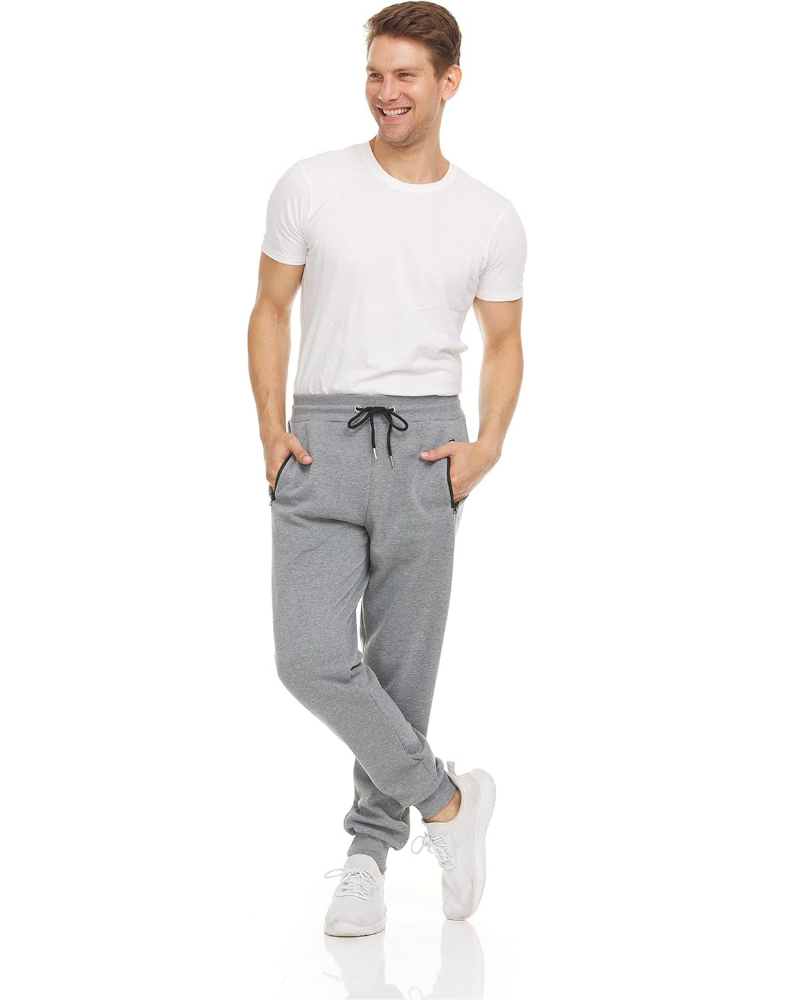 Nathan Men’s 3-Pack Fleece Joggers – Zipper Pockets, Drawstring Waist & Sizes S–3XL