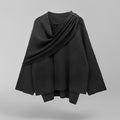 Emma Women’s Wool Poncho – Warm Asymmetrical Winter Cape Elegant Soft Knit Wrap
