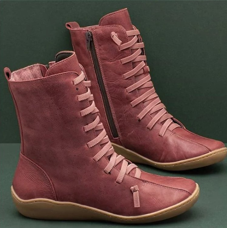 Andrea Women's Boots – Handcrafted Style Non-Slip Sole Zip or Lace-Up Boots