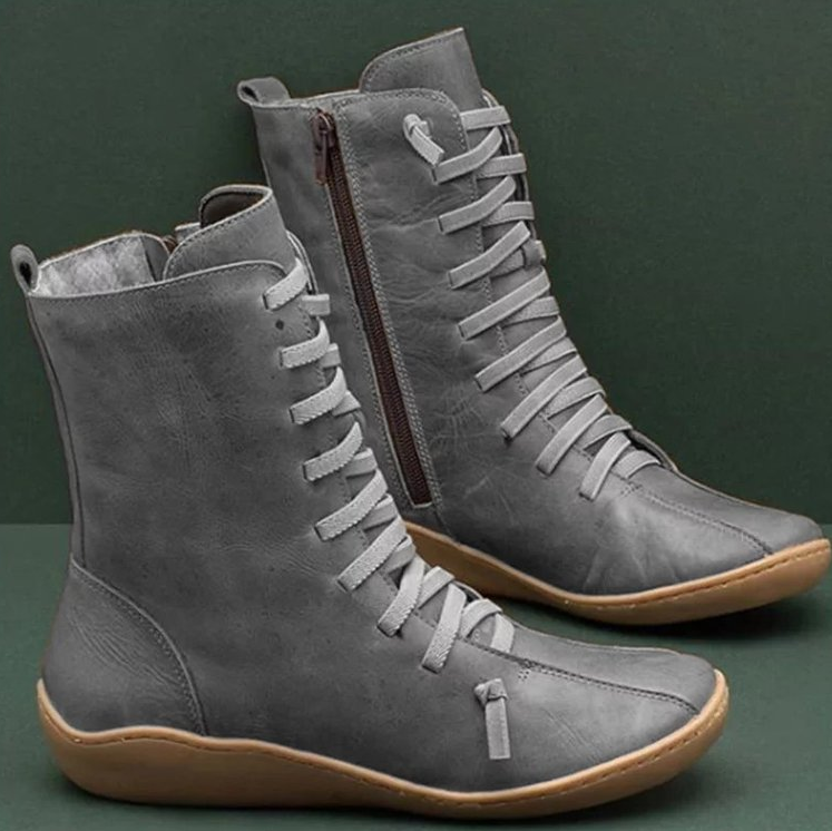Andrea Women's Boots – Handcrafted Style Non-Slip Sole Zip or Lace-Up Boots