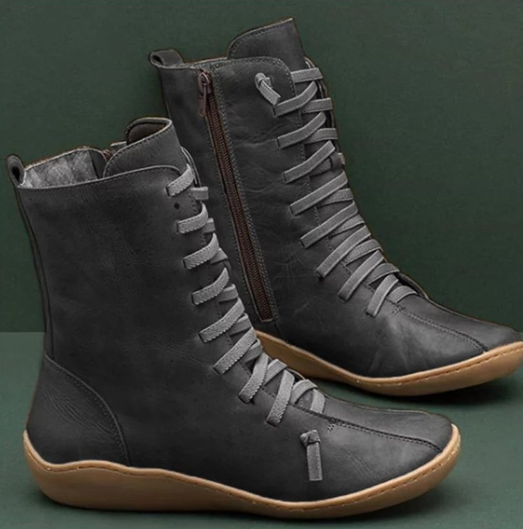 Andrea Women's Boots – Handcrafted Style Non-Slip Sole Zip or Lace-Up Boots