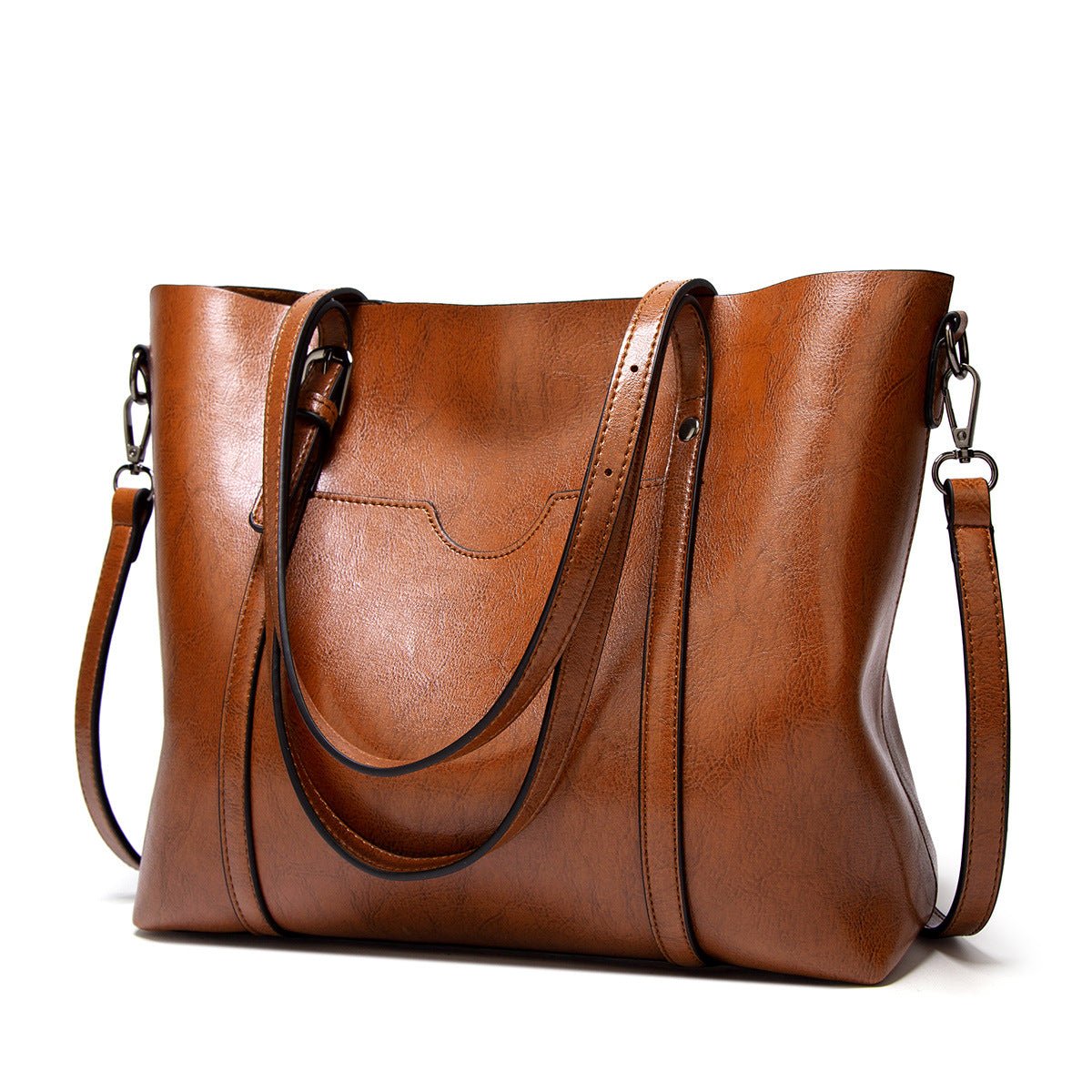 Nyomi Women's Leather Tote Bag – Large Work Shoulder Bag for Laptop & Daily Essentials