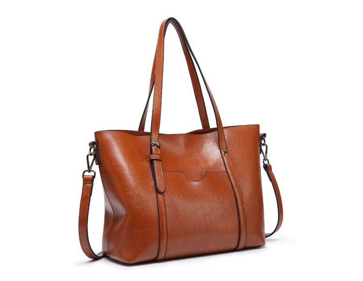 Nyomi Women's Leather Tote Bag – Large Work Shoulder Bag for Laptop & Daily Essentials