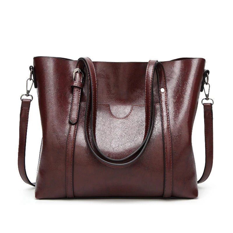 Nyomi Women's Leather Tote Bag – Large Work Shoulder Bag for Laptop & Daily Essentials