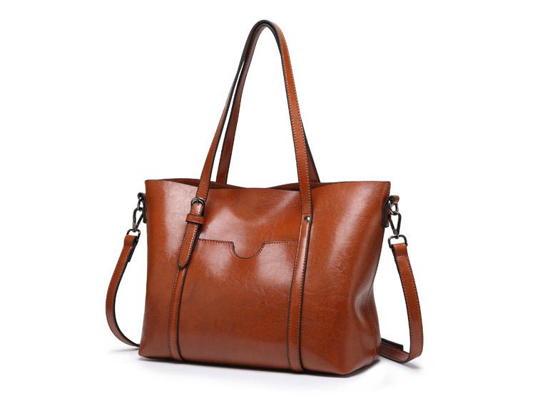 Nyomi Women's Leather Tote Bag – Large Work Shoulder Bag for Laptop & Daily Essentials