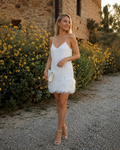 Samantha Women's Sequin Cocktail Dress – Fitted Elegant Wedding Party Dress