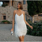 Samantha Women's Sequin Cocktail Dress – Fitted Elegant Wedding Party Dress