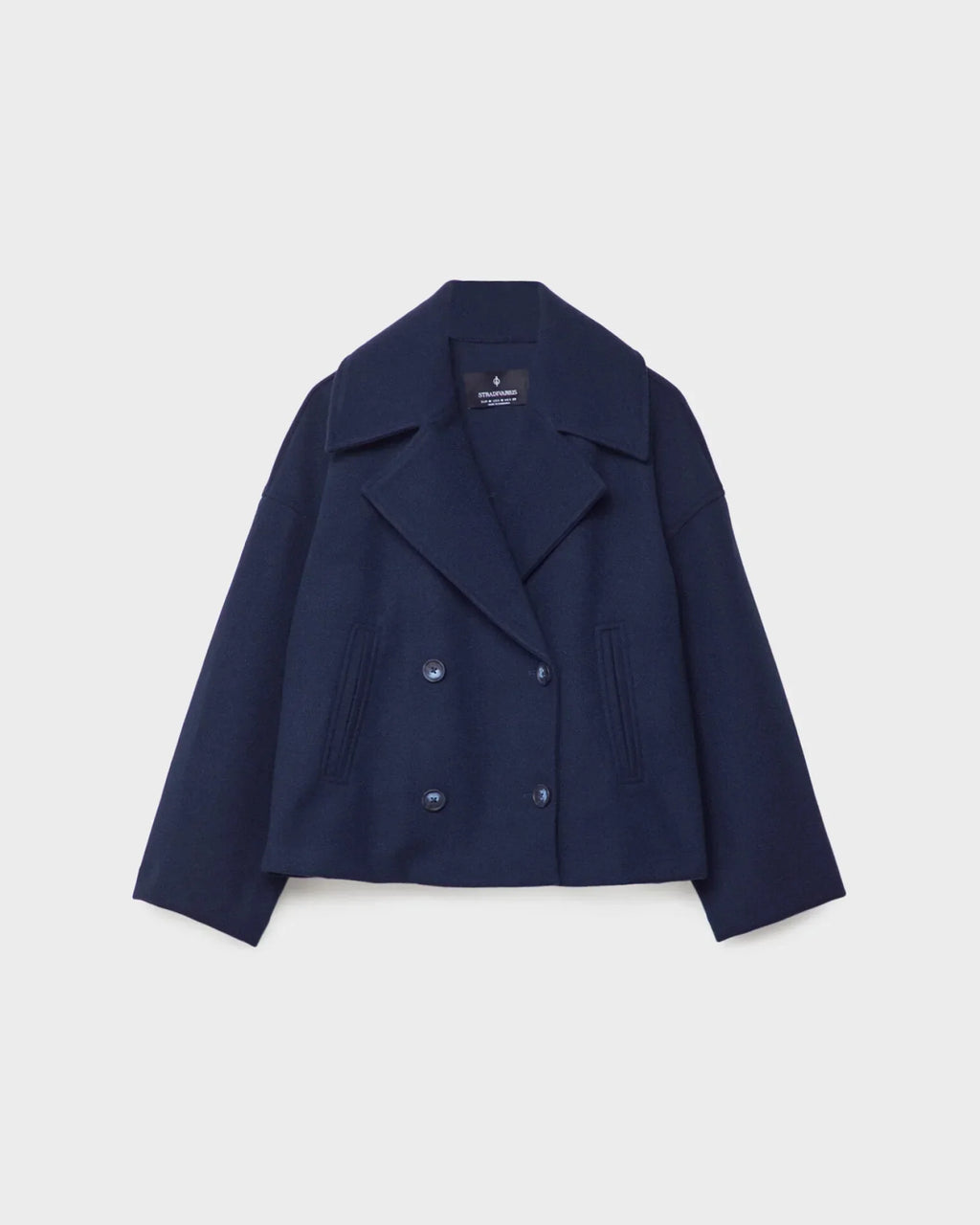 Vanessa Women's Cropped Wool Jacket – Double-Breasted Warm Winter Coat