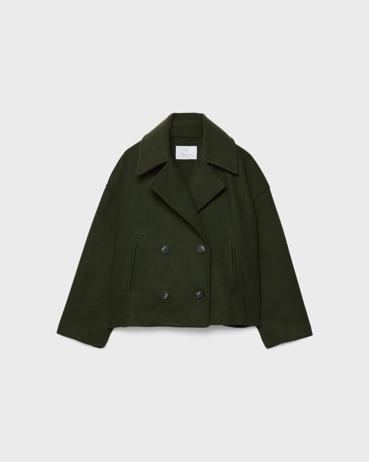 Vanessa Women's Cropped Wool Jacket – Double-Breasted Warm Winter Coat