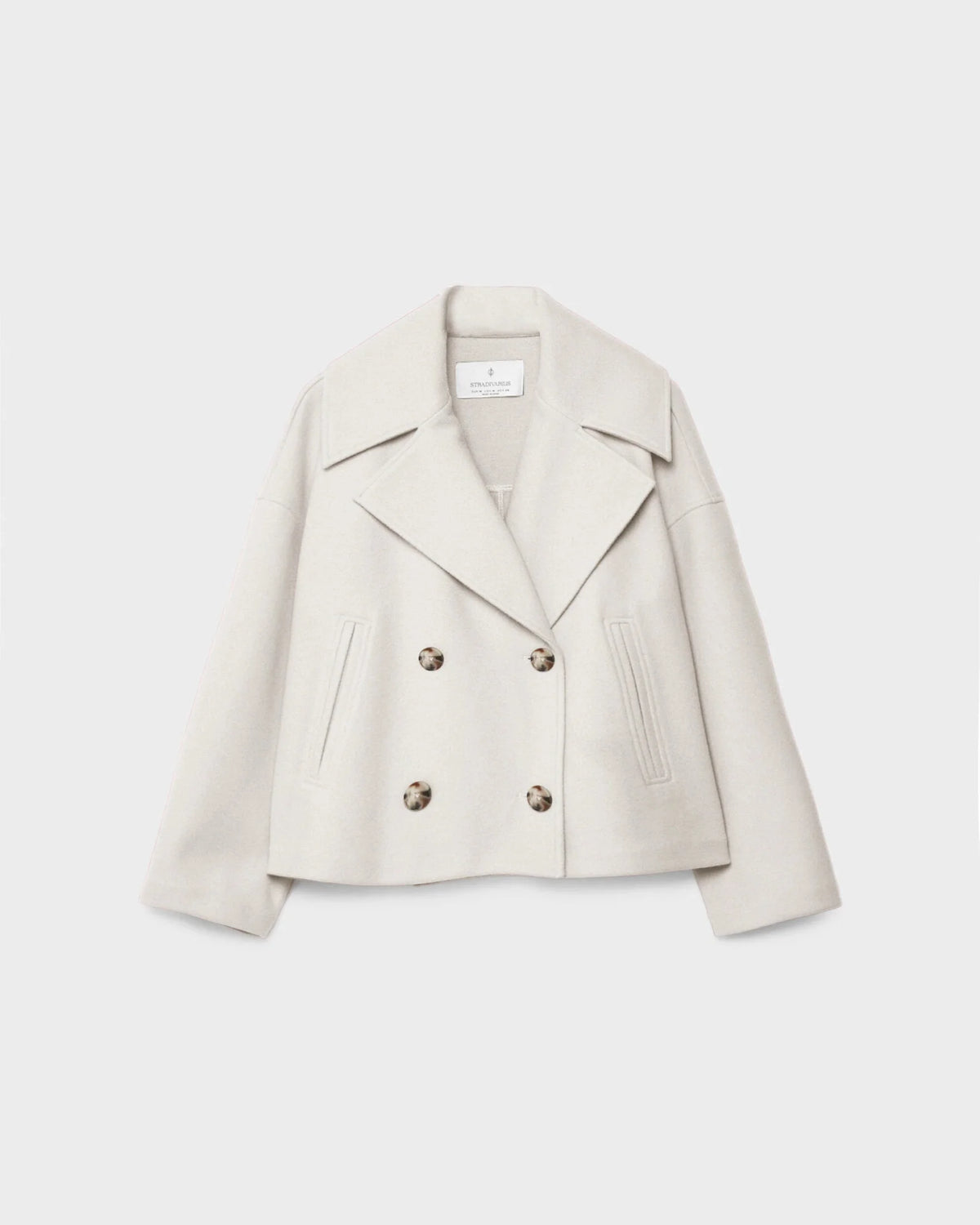 Vanessa Women's Cropped Wool Jacket – Double-Breasted Warm Winter Coat