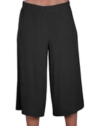 Lillian Women’s Plus Size Palazzo Pants – Stretch Cropped Pull-On Culottes