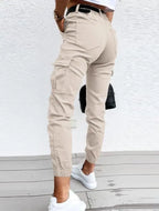 Jordyn Women's Cargo Pants – High Waist Tapered Utility Pants with Side Pockets