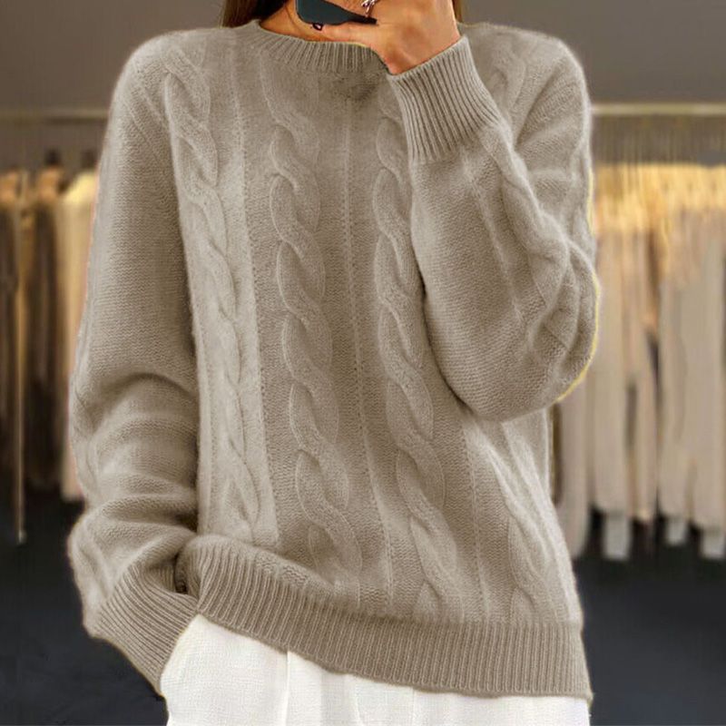 Naomi Women's Wool Sweater – Soft Warm Elegant Everyday Knit Pullover
