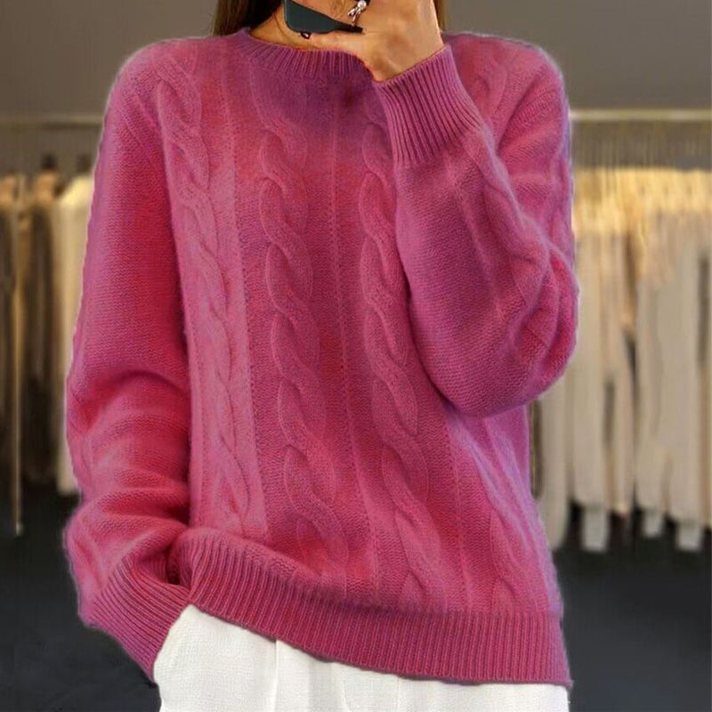 Naomi Women's Wool Sweater – Soft Warm Elegant Everyday Knit Pullover