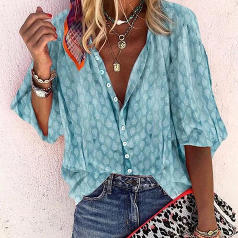Billie Women's Summer Blouse – Lightweight Breathable Casual Chic Top